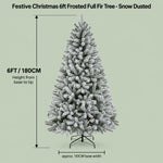 Festive Christmas 6ft Frosted Full White Fir Tree