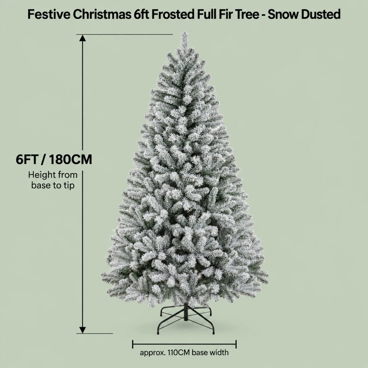 Festive Christmas 6ft Frosted Full White Fir Tree