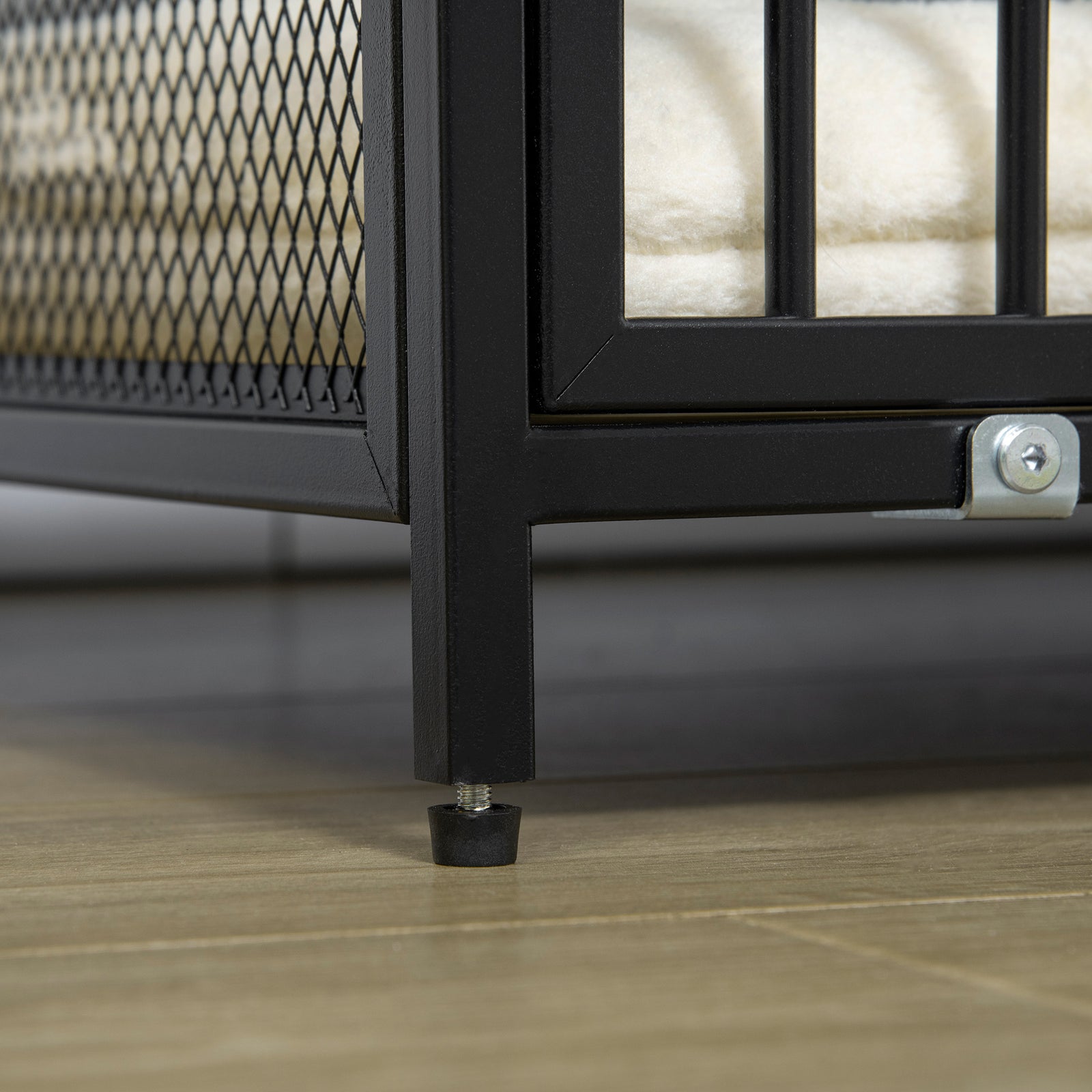 Dog Crate End Table W/ Cushion, Front Door - Ak Color
