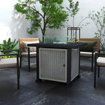 Square Propane Fire Pit Table 50,000 Btu W/ Glass