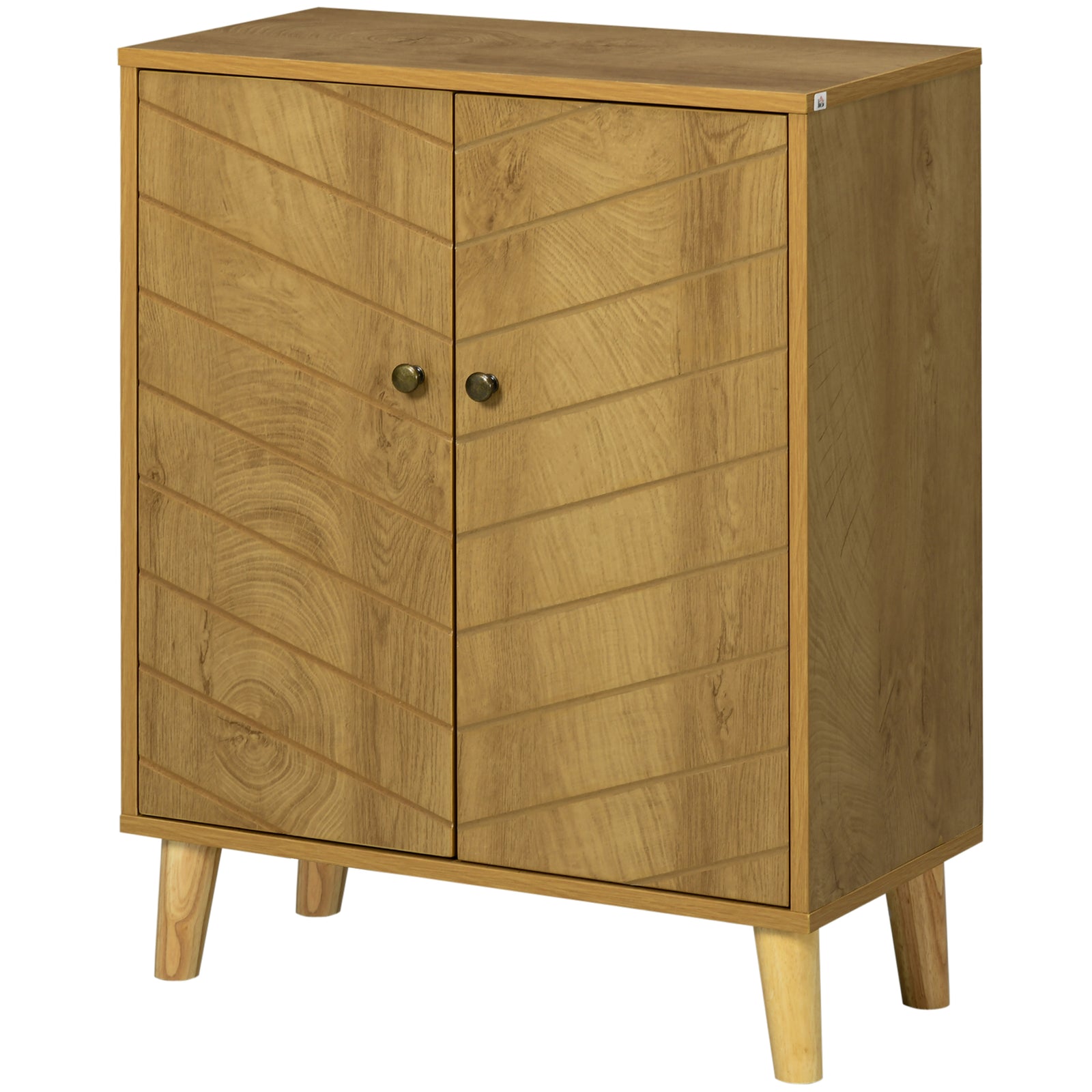 Storage Cabinet Living Room Sideboard With Chevron Doors