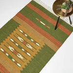 Lundi Kilim  Cotton & Jute Rug | 150cm x 220cm | Green