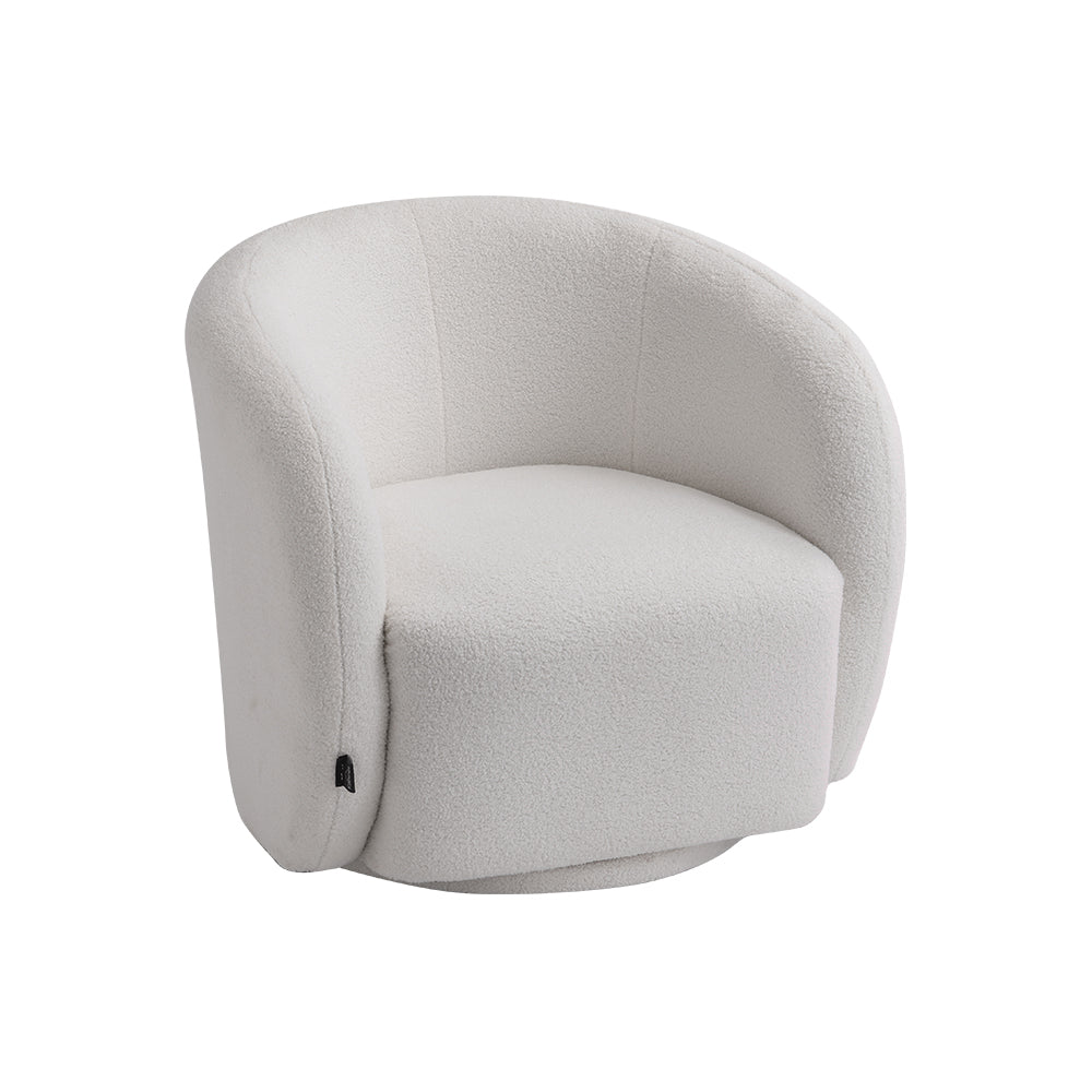 Swivel Tub Chair Boucle Upholstered Single Sofa
