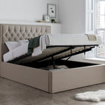 Wilson Fabric Ottoman Bed | King | Beige