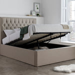 Wilson Fabric Ottoman Bed | Double | Beige