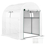 1.8 x 1.8 x 2m Polytunnel Greenhouse With Doors And Mesh Windows