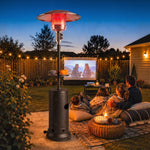 Gas Patio Heater W/ Table Tray, 13 Kw Propane Outdoor Heater, Brown