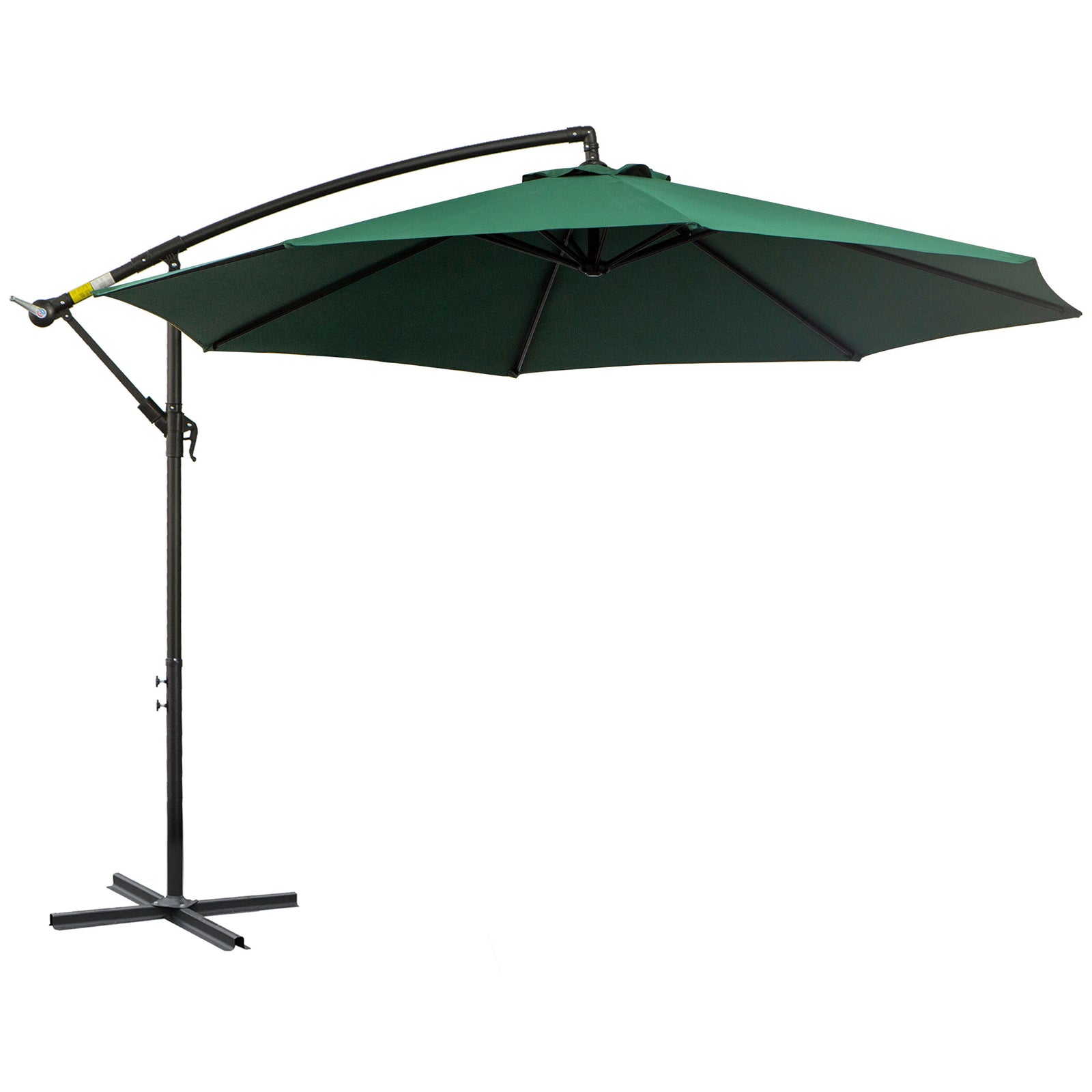3m Garden Parasol W/ Crank & Base | Green
