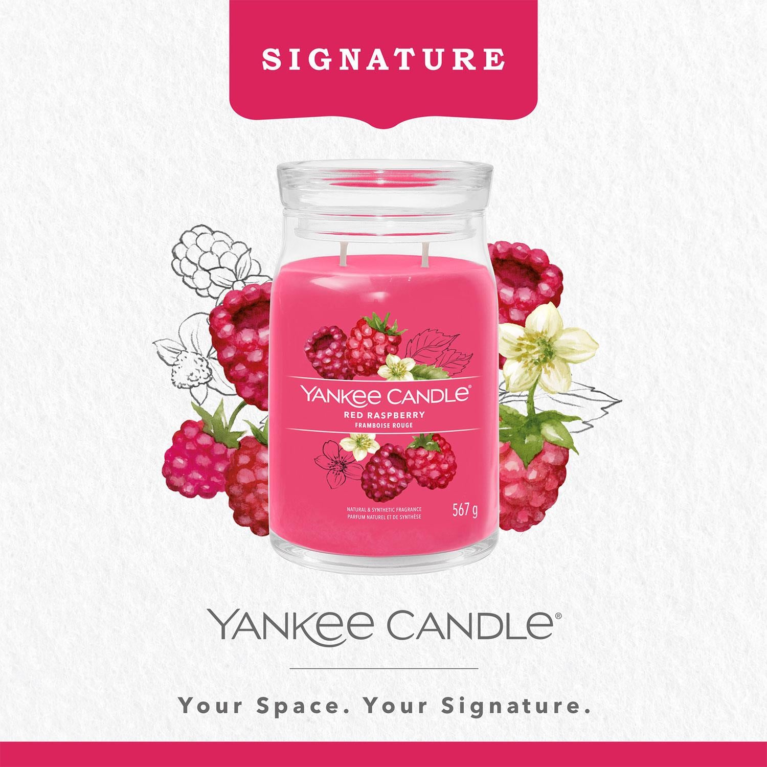 Yankee Candle Signature Large Jar Scented Candle - Red Raspberry, 567g