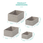Livivo Set Of 4 Woven Paper Rope Storage Baskets