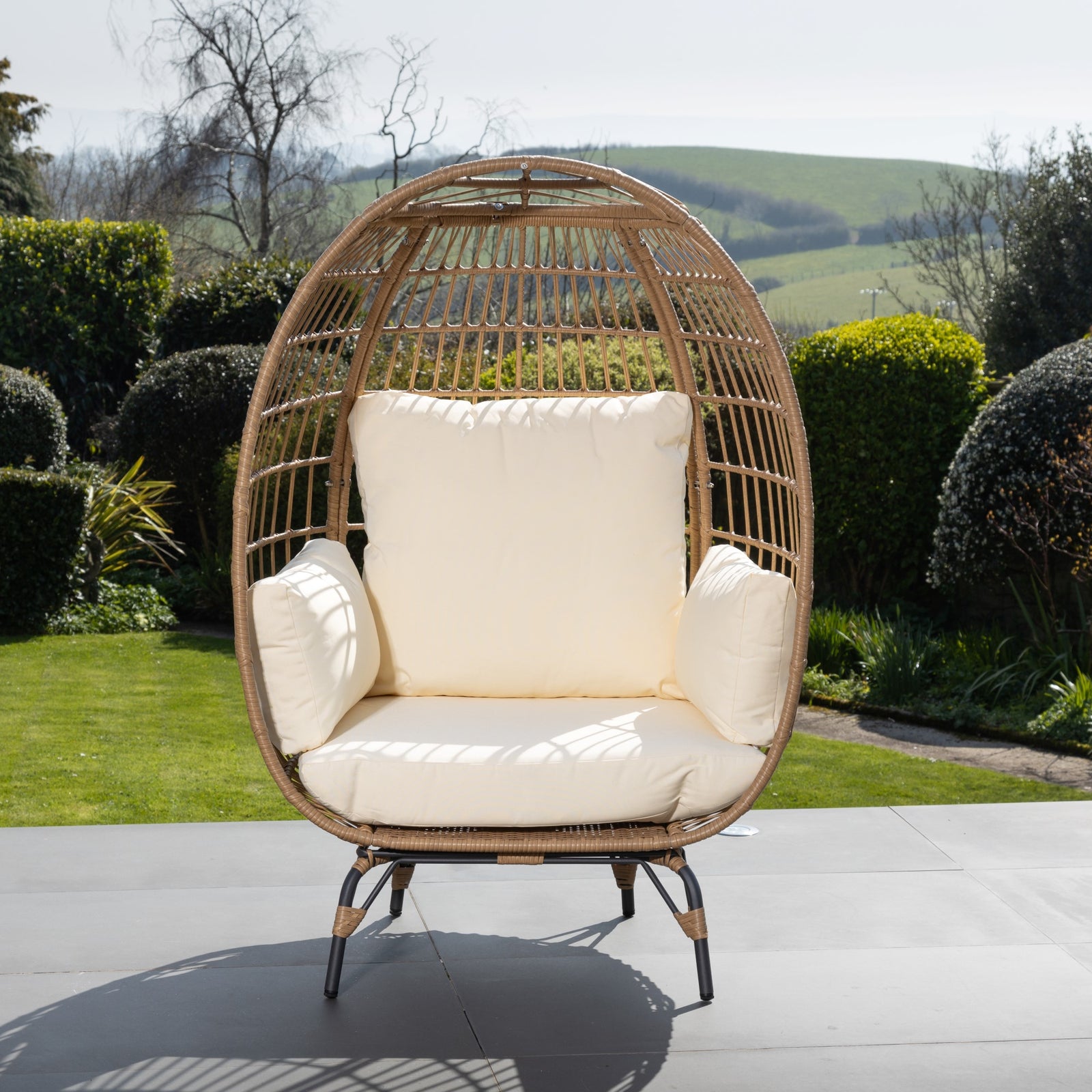 Sunelle Oval Shaped Standing Egg Chair | 1 | Cream
