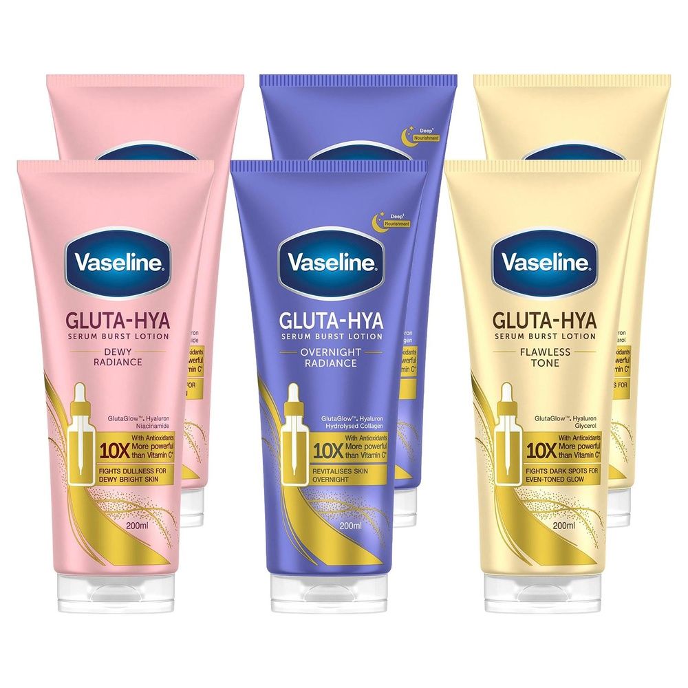 Gluta-hya Lotion Bundle Dewy, Overnight & Flawless Glow, 200ml | Set-of-6