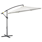 3m Garden Parasol W/ Crank & Base | Cream