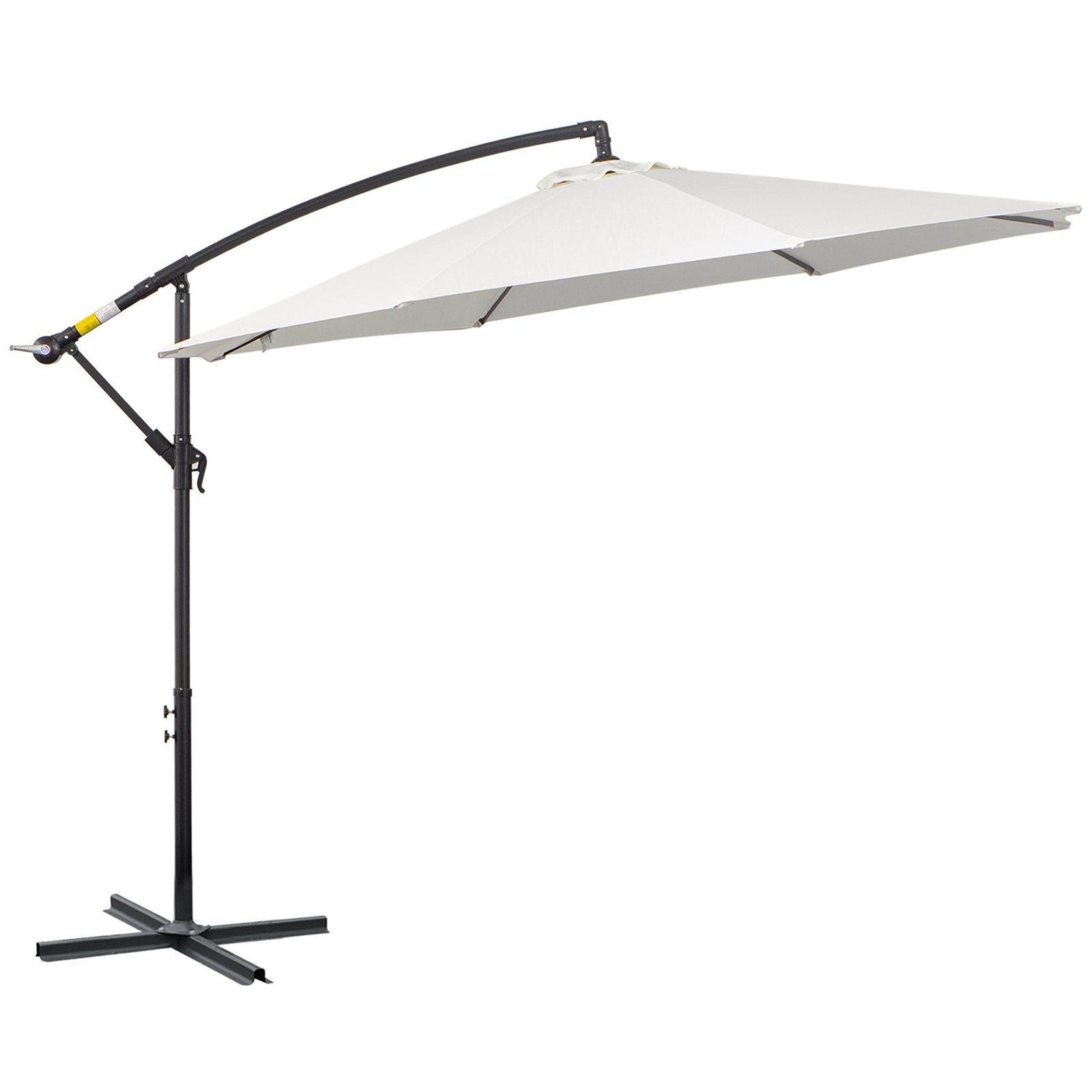3m Garden Parasol W/ Crank & Base | Cream