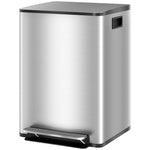 Double Kitchen Bin, Pedal Bin With Soft-close Lid, Silver Tone | M | Silver