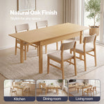 Extendable Dining Table Oak Modern Rectangular Kitchen Table 4-6 Seat | Oak
