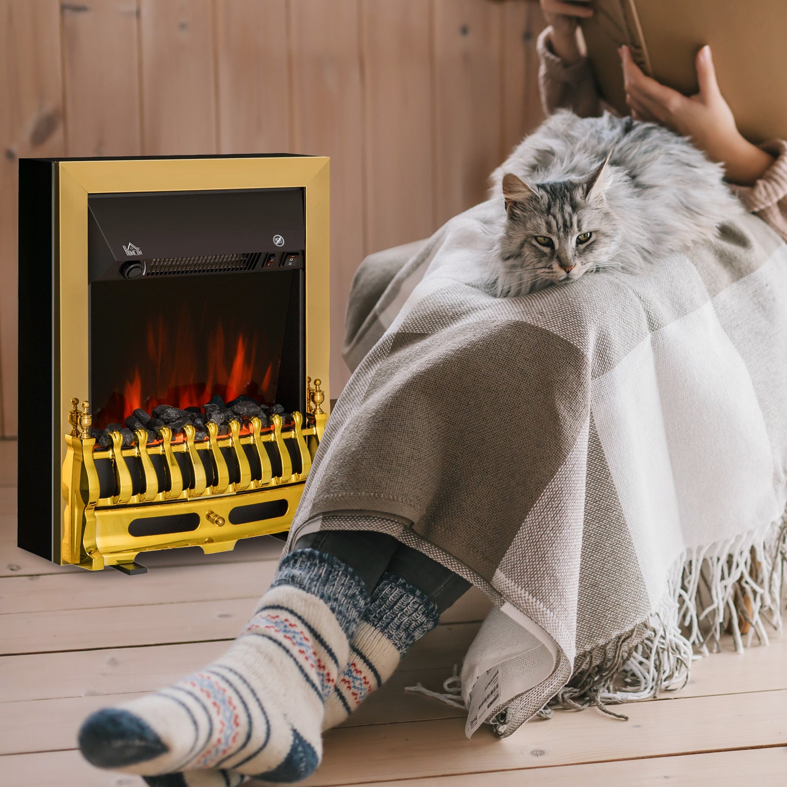 Electric Fireplace 1/2kw Led Fire Flame For Living Room